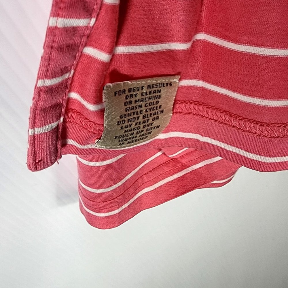 Peter Millar Double Mercerized Cotton Men's Sz L Pink White Striped Polo Shirt. - Picture 3 of 4